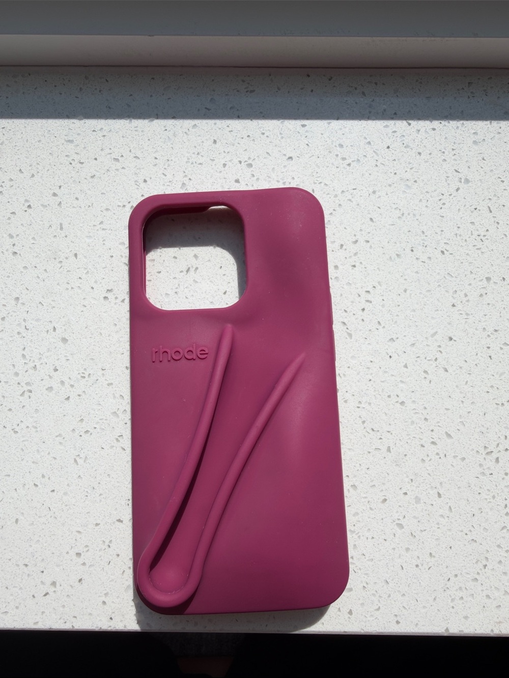 RHODE Deep Magenta Silicone iPhone Case with Built-In Grip Strap - SIZE 15E